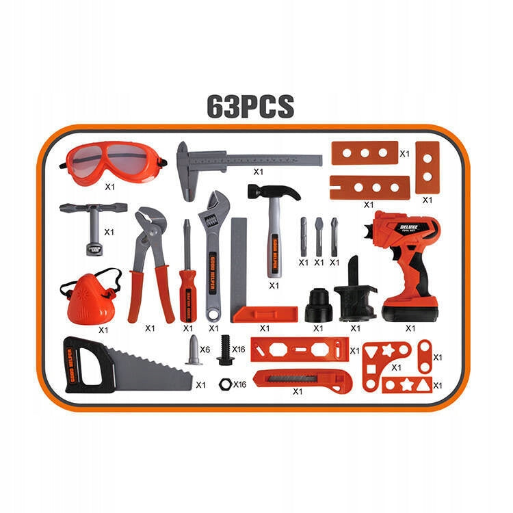 WORKSHOP DIY KIT TOOLS DRILL SAW 63el Suitcase TRUNK Manufacturer code SK-122