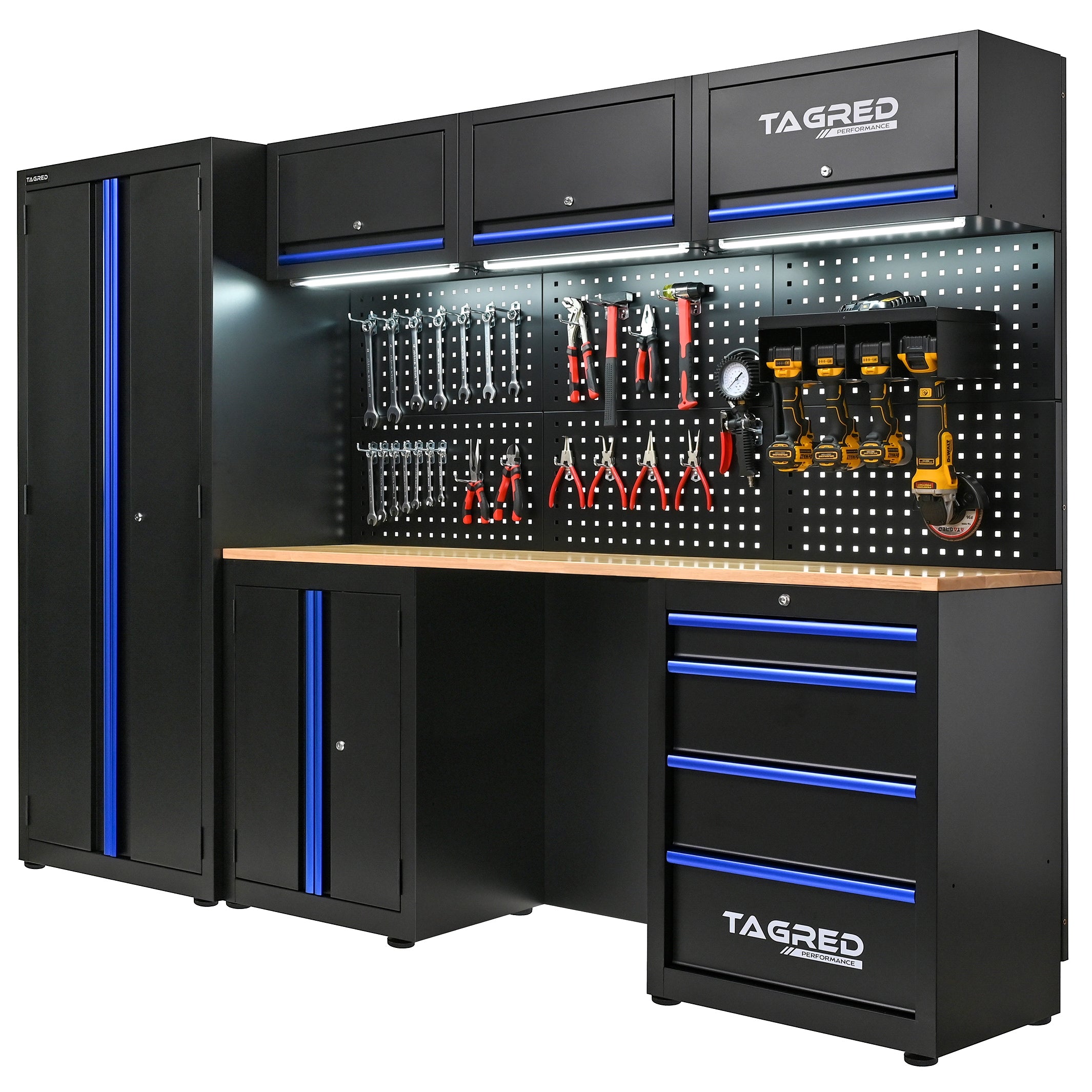 WORKSHOP FURNITURE FOR TOOLS WARDROBE FOR GARAGE WORKSHOP 7 LED MODULES