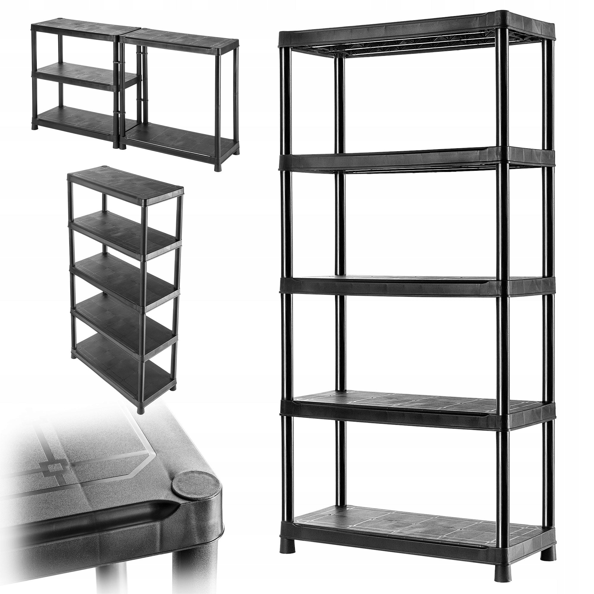 WORKSHOP SHELVING UNIT PLASTIC 182x90x40 cm 5 SHELVES 250 kg KETER
