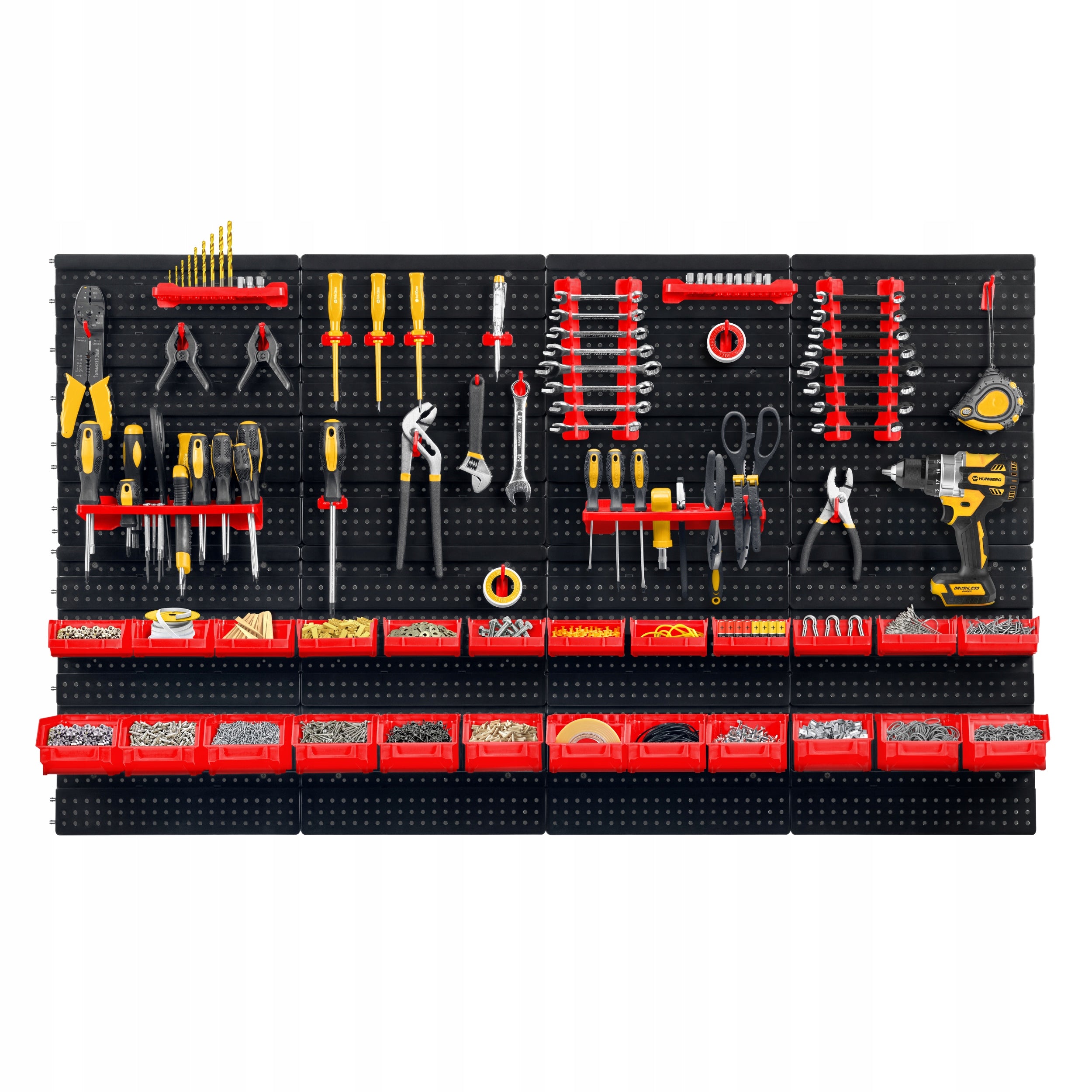 WORKSHOP TOOL BOARD 128x76cm HUMBERG 54 elements FULL set EAN (GTIN) 5903890630386