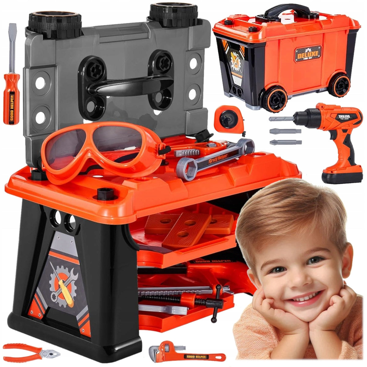 WORKSHOP for a child SMALL DIY CHEST TOOLS DRILL 65 EL. Manufacturer code Z962