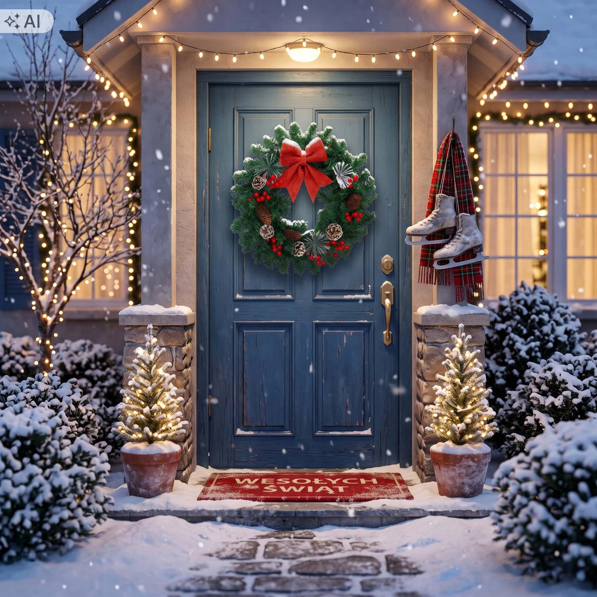 WREATH REED CHRISTMAS WREATH DOOR DECORATION TABLE 40 cm CHRISTMAS CONES Brand Springos