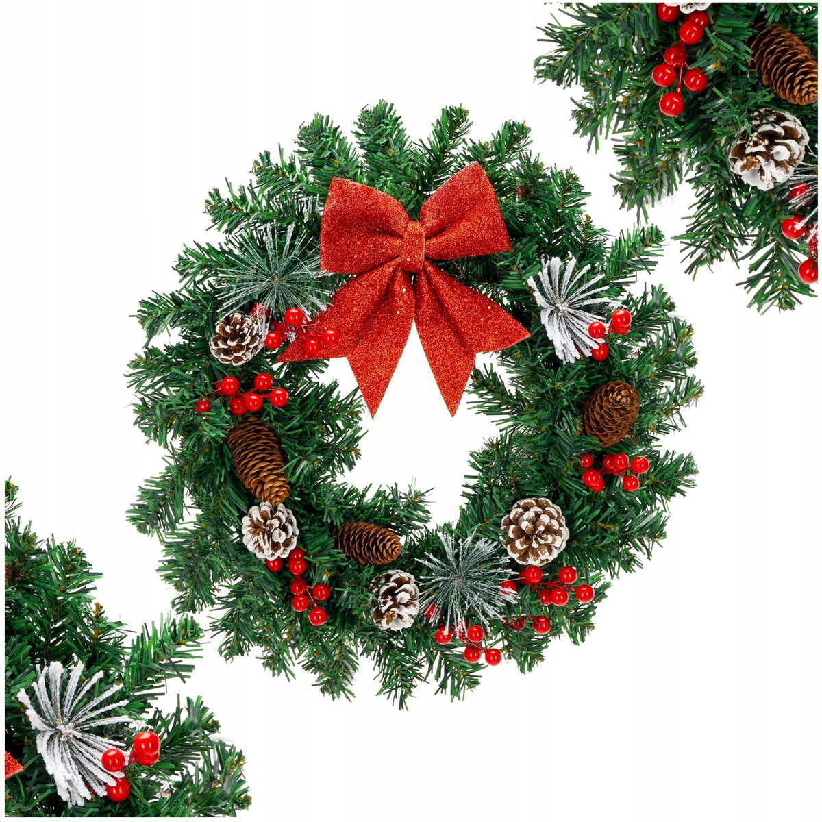 WREATH REED CHRISTMAS WREATH DOOR DECORATION TABLE 40 cm CHRISTMAS CONES