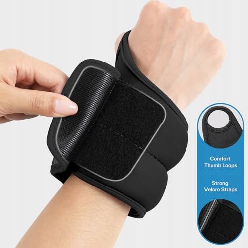 WRIST WEIGHTS 1 KG BLACK FOR EXERCISE FITNESS TRAINING FOR HOME Weight (mass) 1 kg