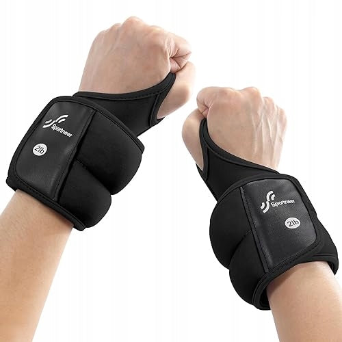 WRIST WEIGHTS 1 KG BLACK FOR EXERCISE FITNESS TRAINING FOR HOME