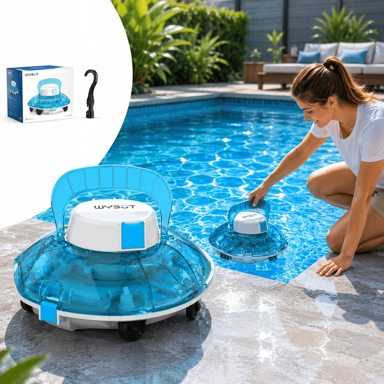 WYBOT GUILTY 200 AUTOMATIC POOL ROBOT CORDLESS VACUUM CLEANER 30W EU Packaging status original