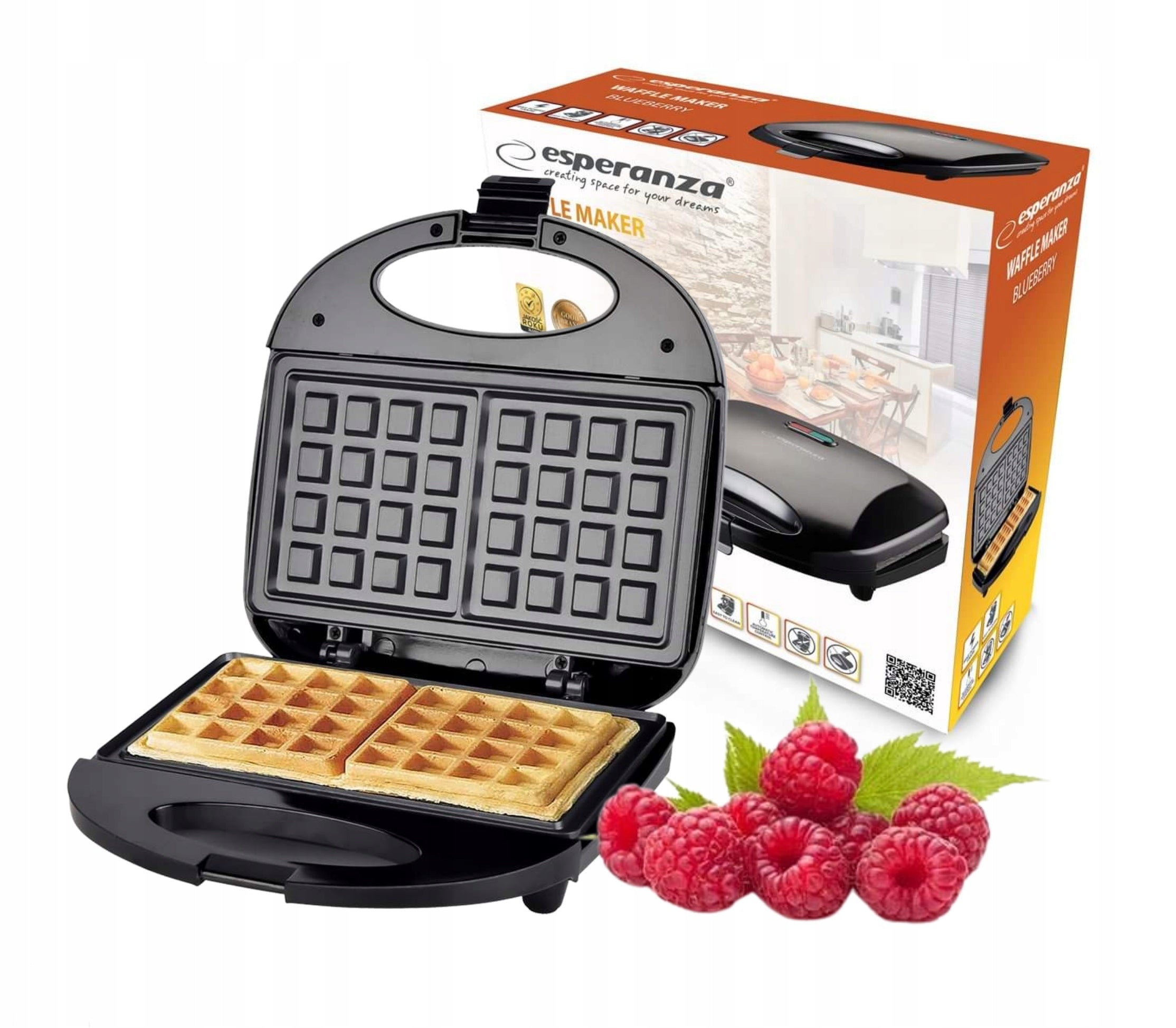 Waffle Iron 1000W FOR 2 WAFFLES NONSTICK COATING FAST HEATING
