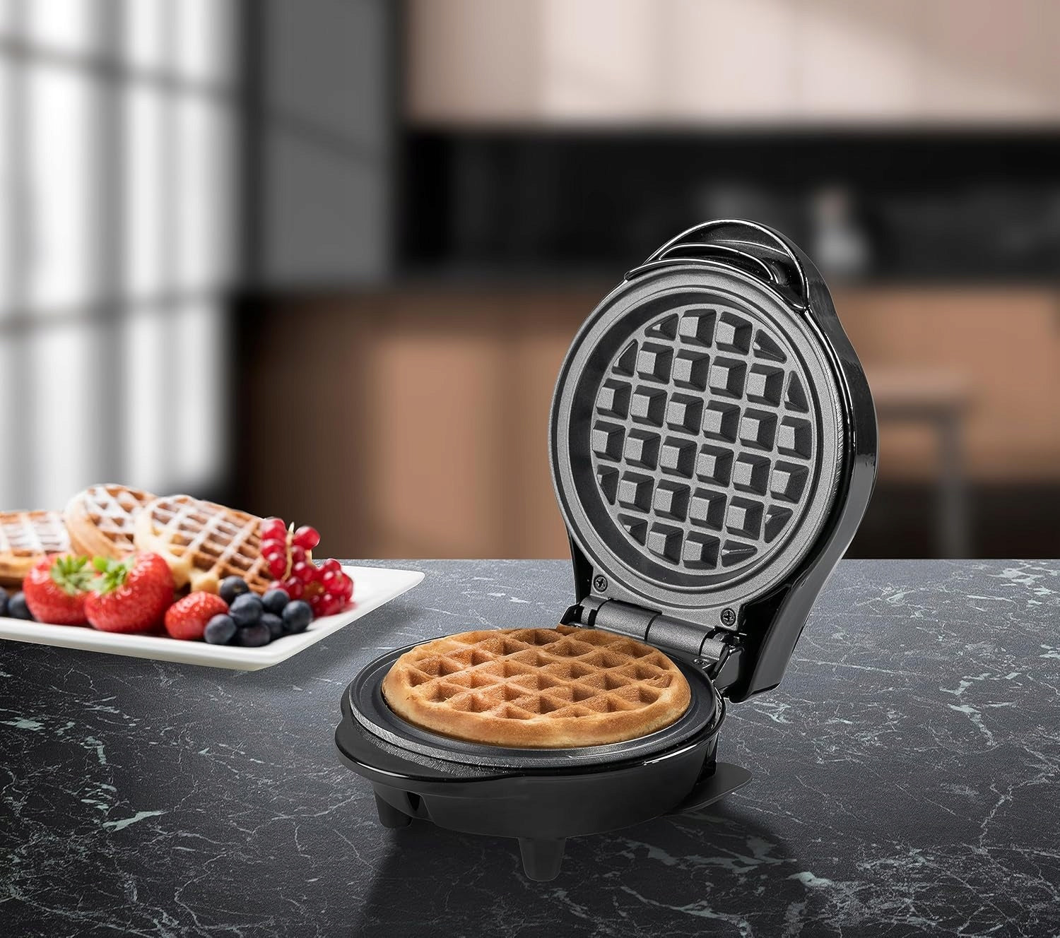 Waffle Iron Bestron Waffle Iron Strong for Mini Waffles Black 550 W black Manufacturer code Gofrownica Mocna na Mini Gofry Czarna