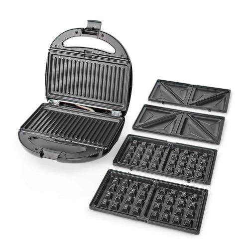 Waffle Iron Grill Multifunctional 3in1 800W Nedis KARP100BK