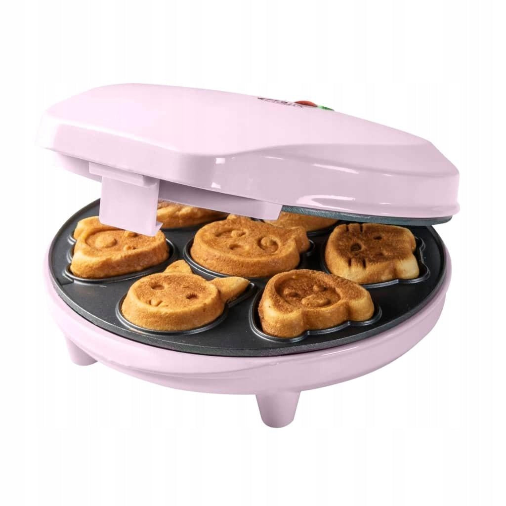 Waffle Maker Animal Cookie Baking Device Bestron 700W pink