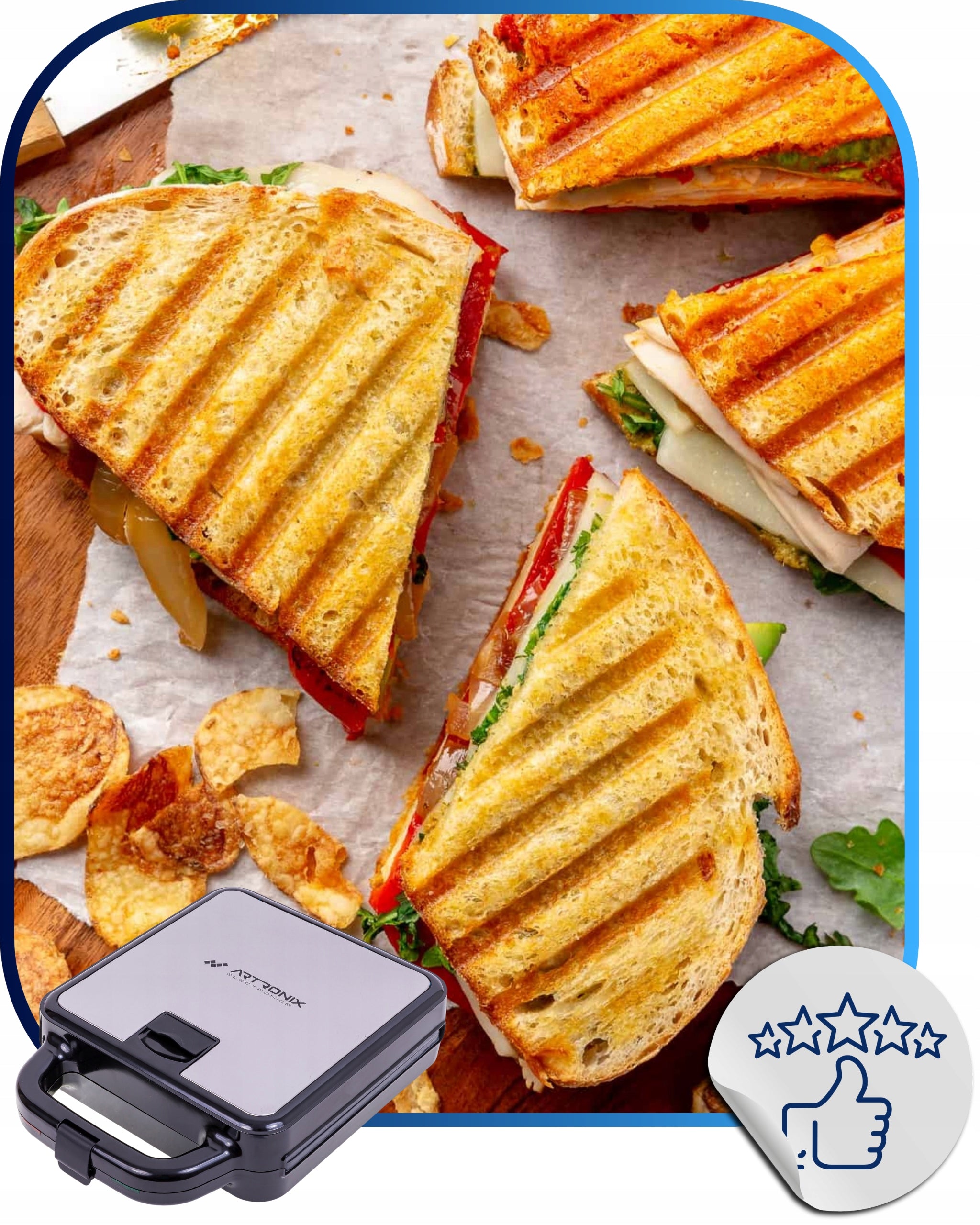 Waffle Maker Sandwich Toaster Grill Panini 3in1 1400W EAN (GTIN) 5906306831469