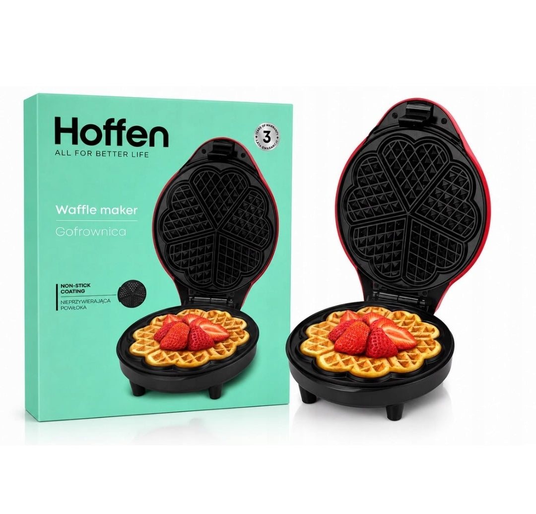 Waffle iron Hoffen 1200 W red heart
