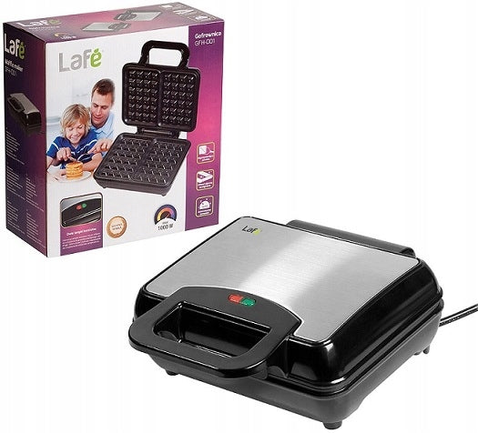 Waffle iron non-stick coating INOX 2 waffles 1000W indicator light Power rating 1000 W