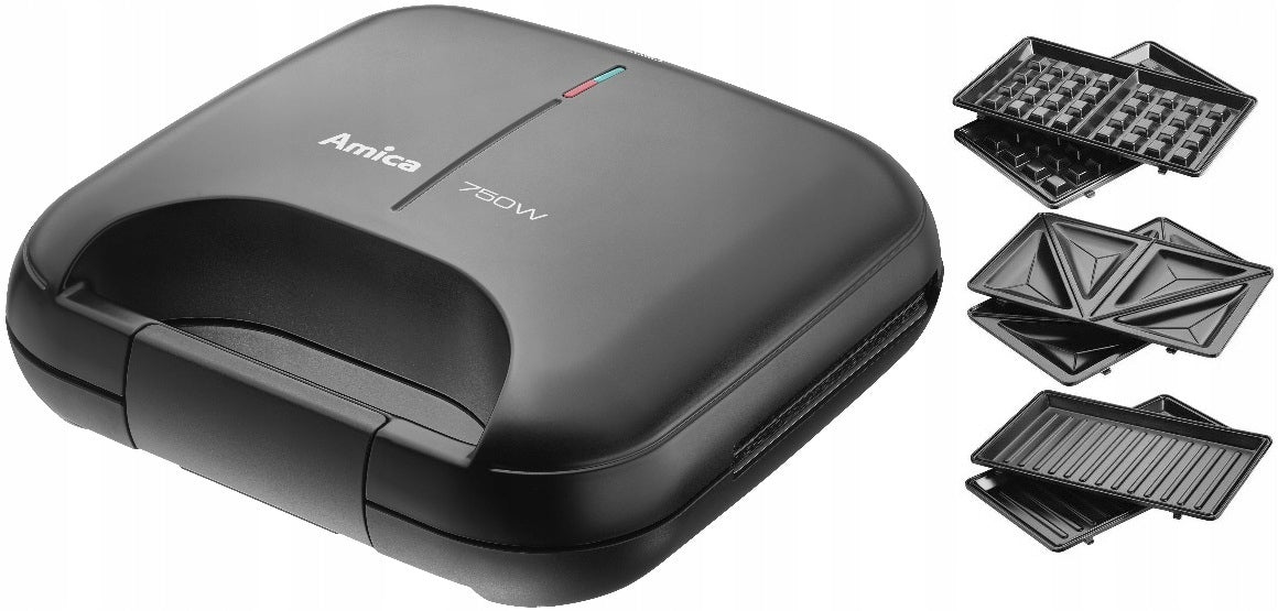 Waffle maker grill Amica SMK4021 black 750 W 3 IN 1