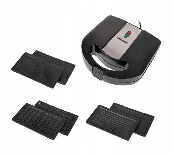 Waffle sandwich maker Mesko MS 3045 4 Triangles, 2 Waffles, Panini 1000W