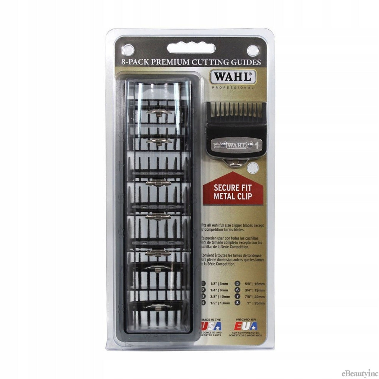 Wahl Premium Cutting Guides Socket Set with Metal Hitch 8pcs