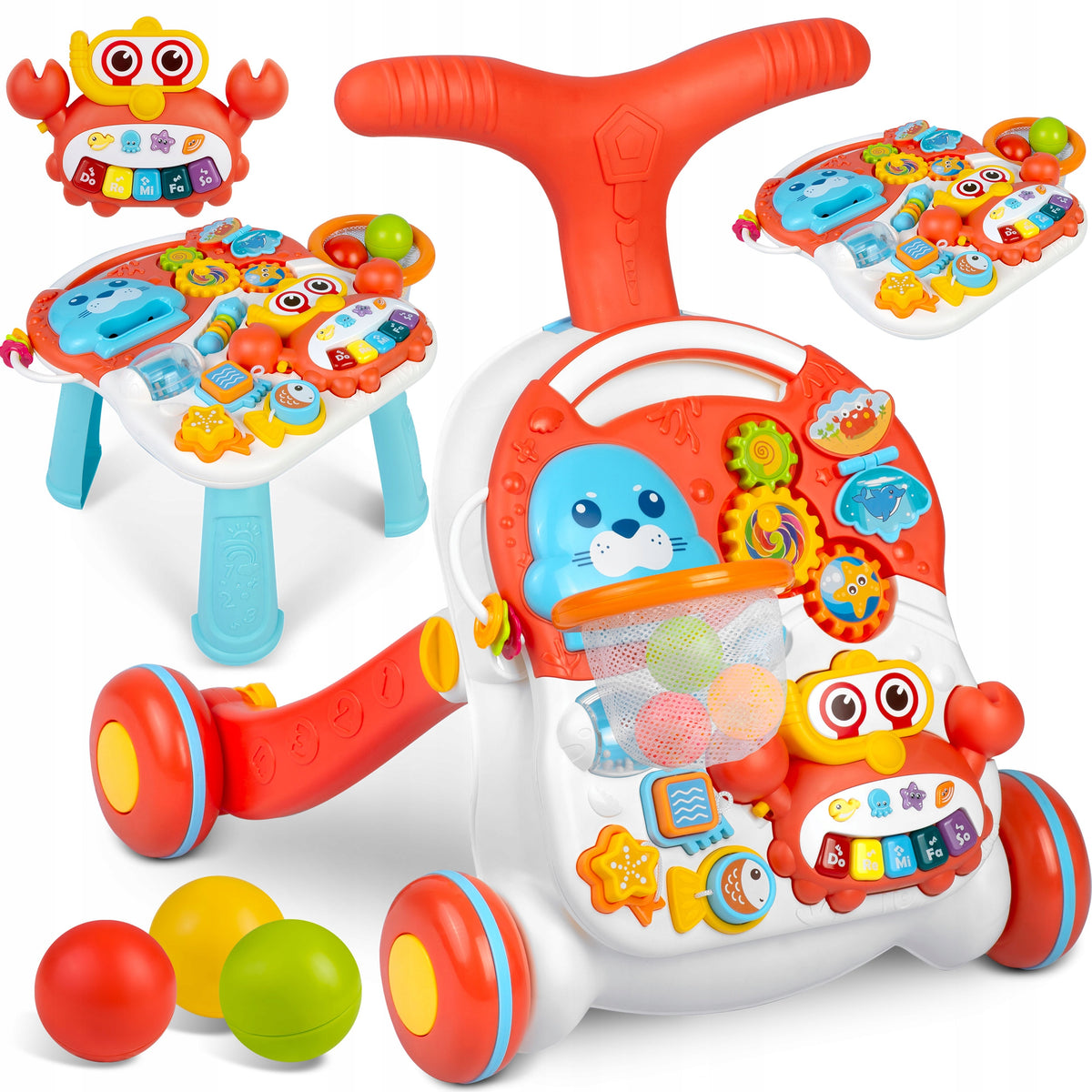 Walker Pusher Interactive Educational Table 5in1