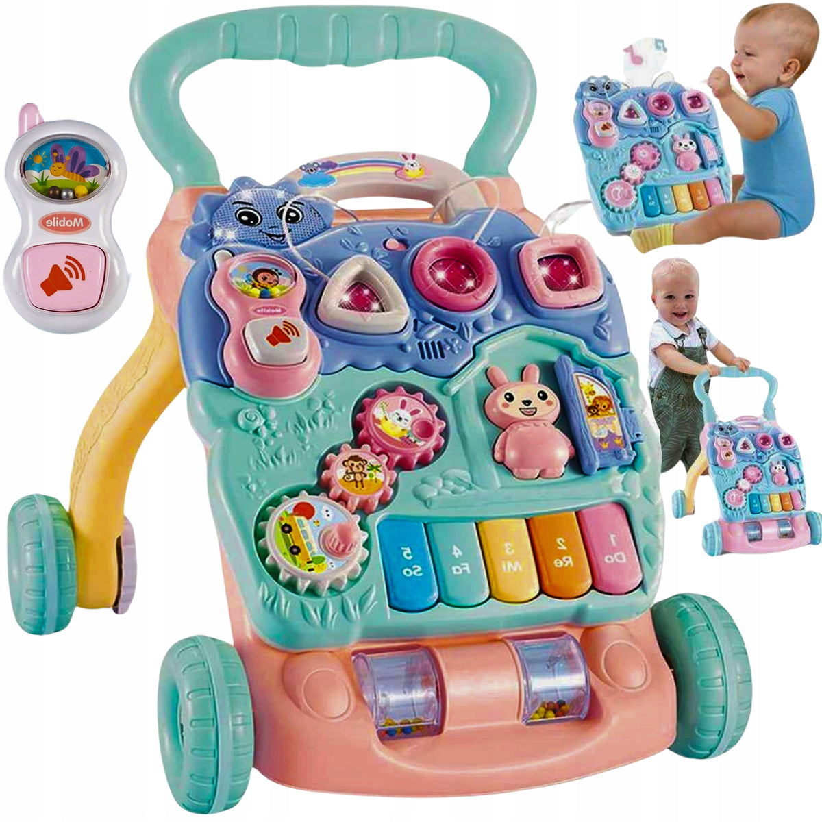 Walker Pusher Ride-On Educational Interactive Piano Table for Kids