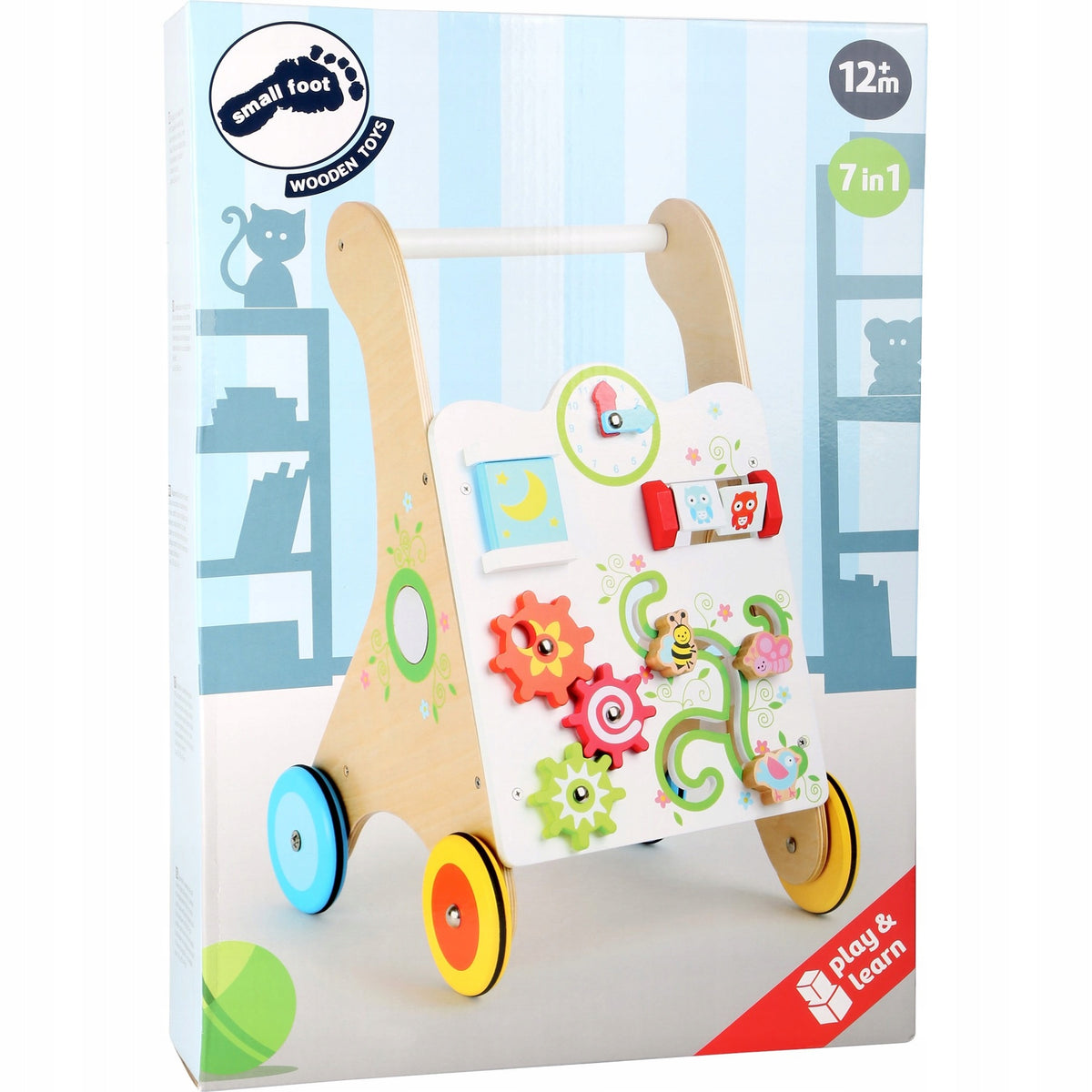 Walker pusher for learning to walk wooden toy Small Foot 10745