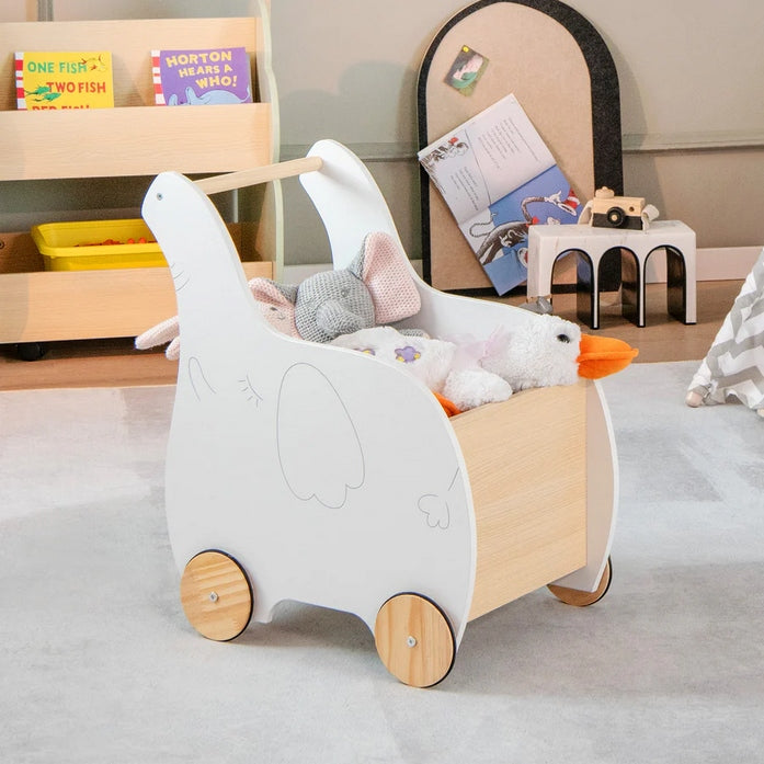 Walker wooden pusher with crate for children 32 x 48 x 56 cm, Brand Costway