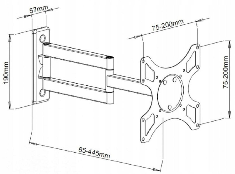 Wall Hanger Holder for TV Monitor 19-37" 25 kg White Techly EAN (GTIN) 8054529023820