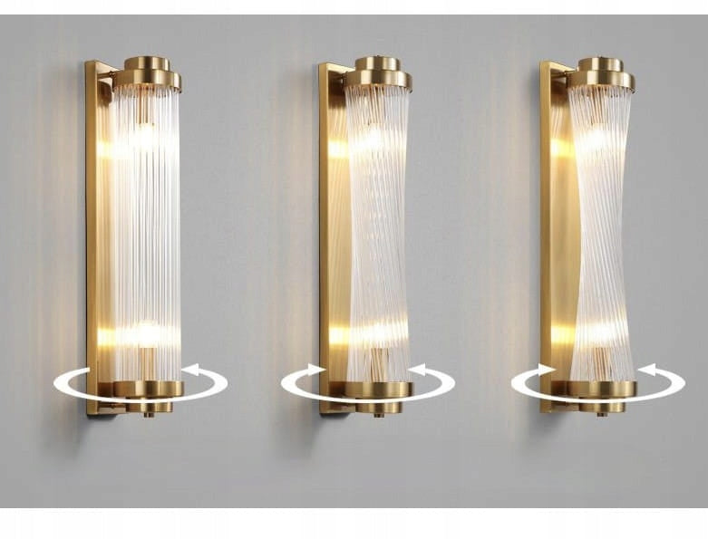 Wall Lamp Brass Ionic 40cm Gold Crystal Iluminar E14 Manufacturer code IB-W-H40-02