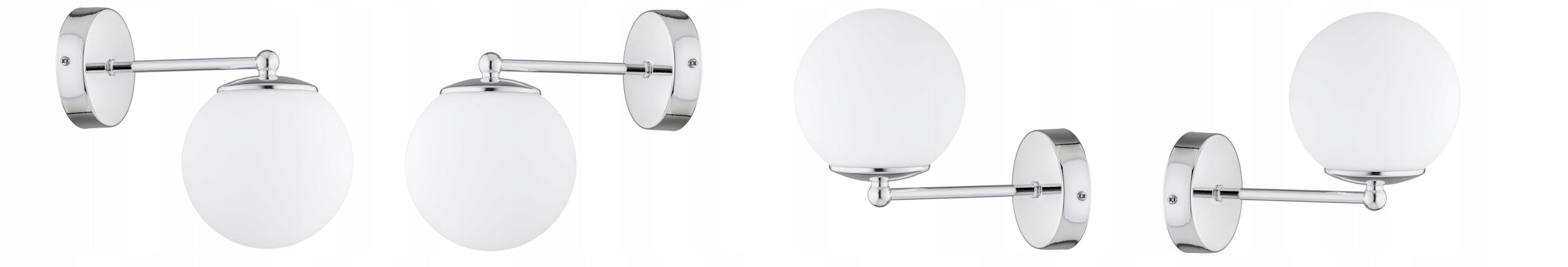 Wall Lamp Chrome White Ball Milo LED E27 Brand Elko-Lighting