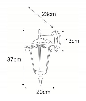 Wall Lamp Elegant Black Outdoor IP44 Garden Facade K-5009A STANDARD Manufacturer code K-5009A DOWN BL