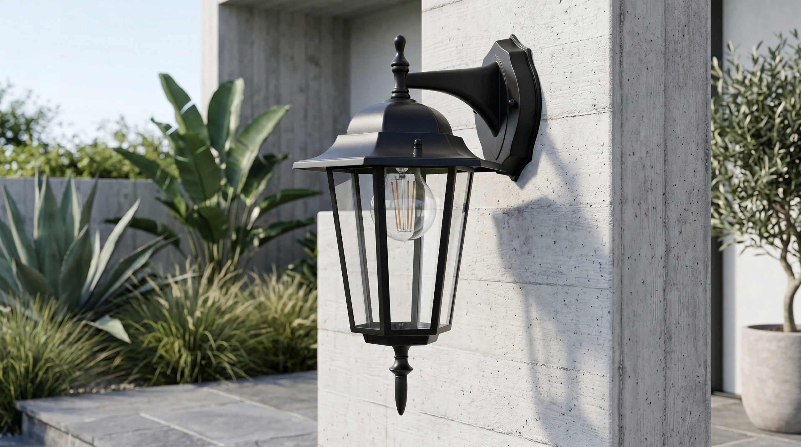 Wall Lamp Elegant Black Outdoor IP44 Garden Facade K-5009A STANDARD Power supply mains