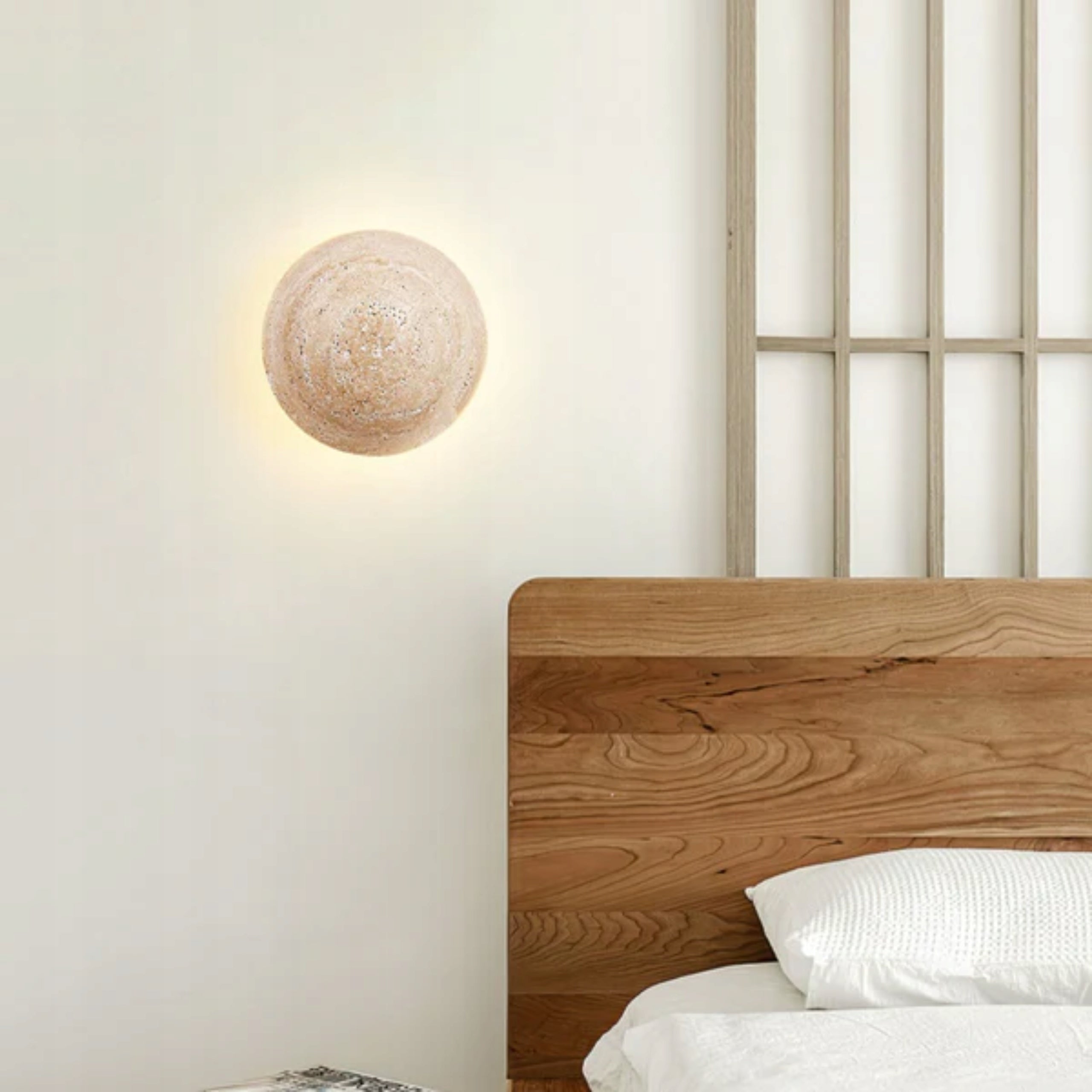 Wall Lamp Fixture Wall Lamp Travertine Natural Sand Stone Japandi Packaging status original