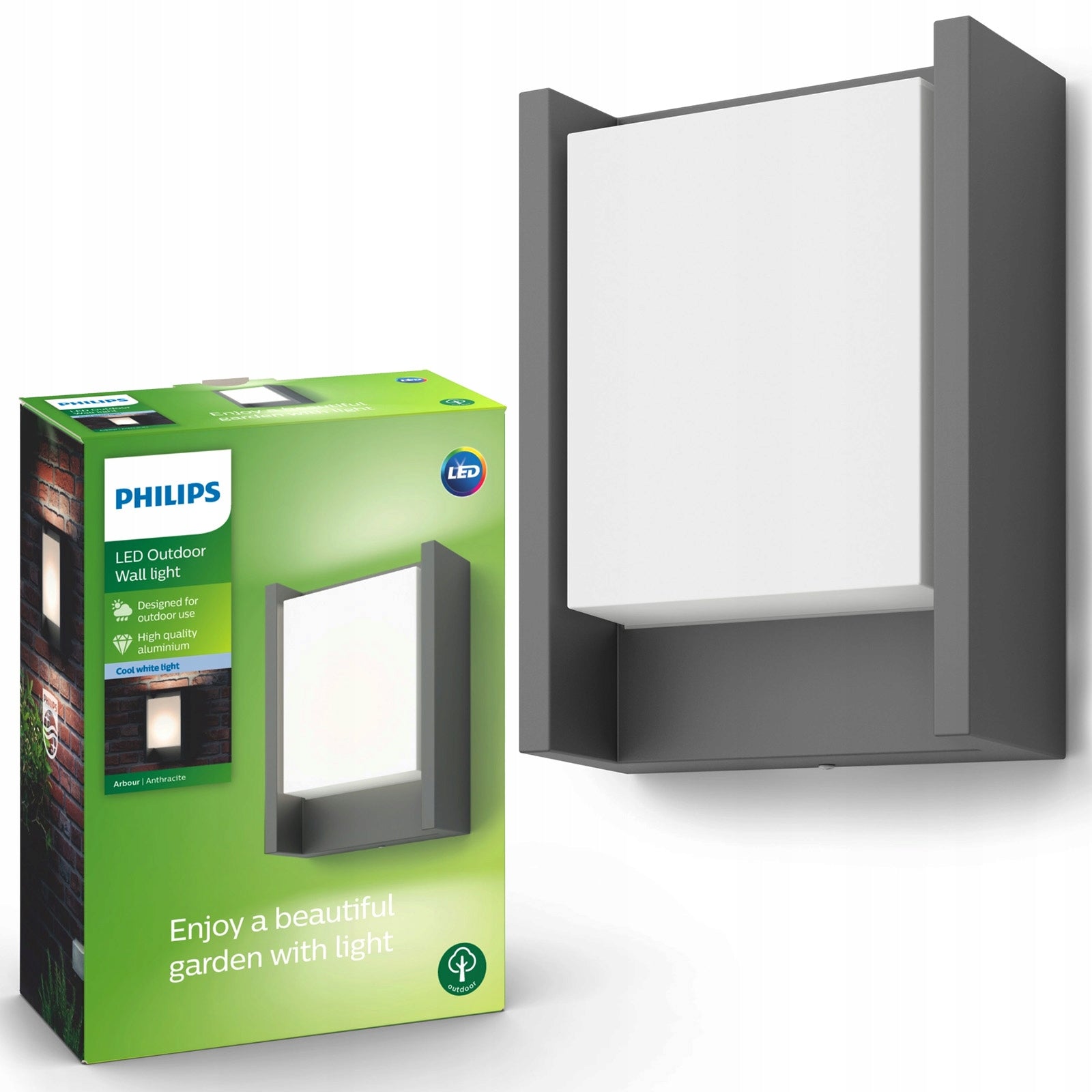Wall Lamp Garden Facade Lamp Outdoor LED 6W 4000K IP44 Philips
