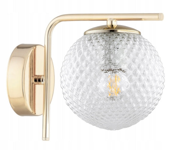 Wall Lamp Gold Glass Transparent Ball Stella Led