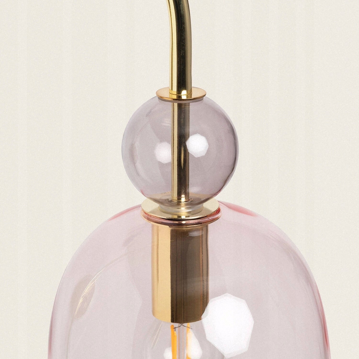 Wall Lamp Gold Modern Glass Powder Pink For Bedroom E14 Packaging status original