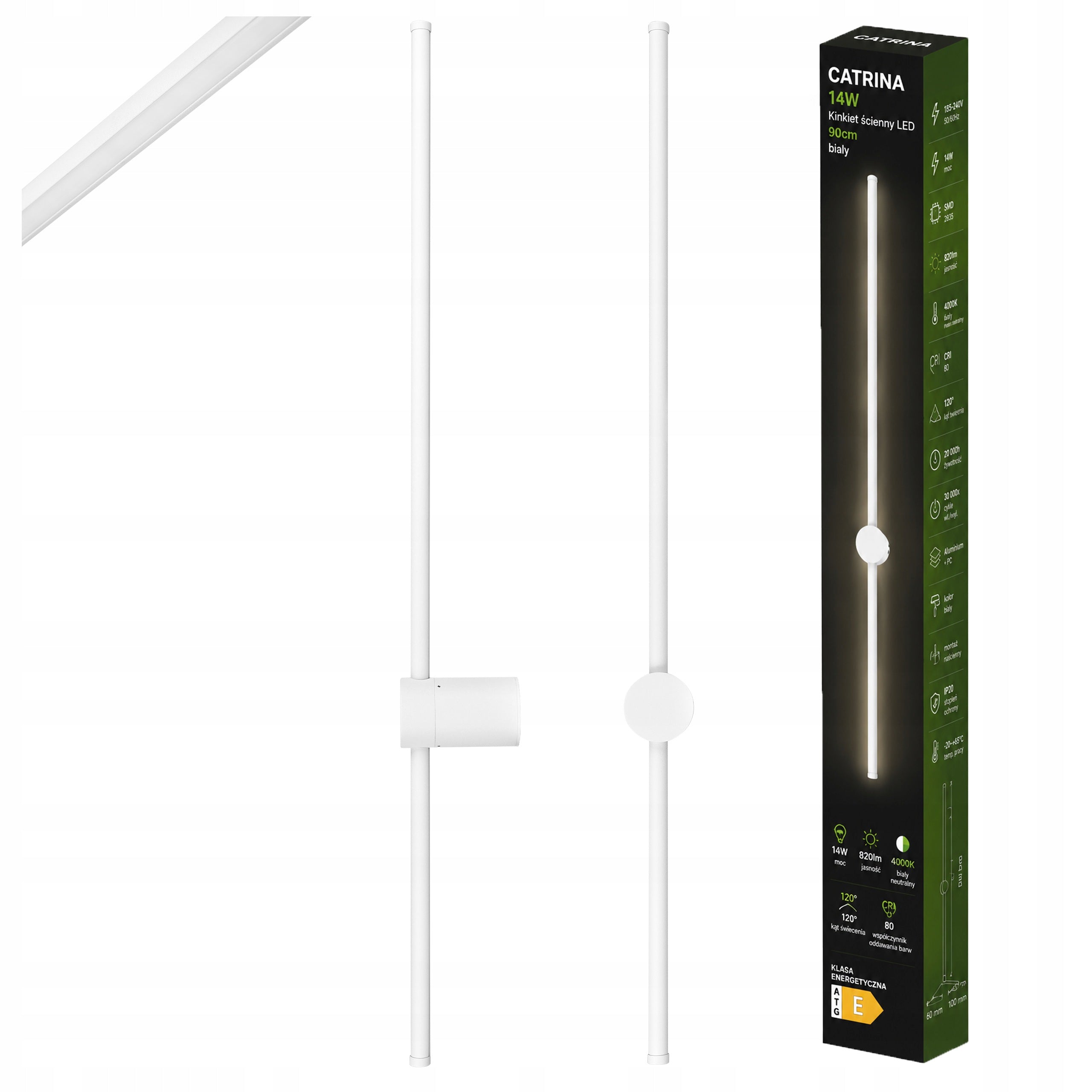 Wall Lamp Indoor LED Sleeping Lamp 90cm 14W 4000K White