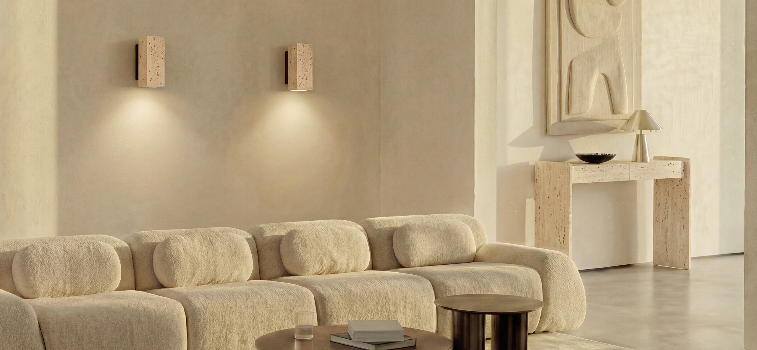 Wall Lamp Led Wall Lamp Natural Stone Beige Square Packaging status original