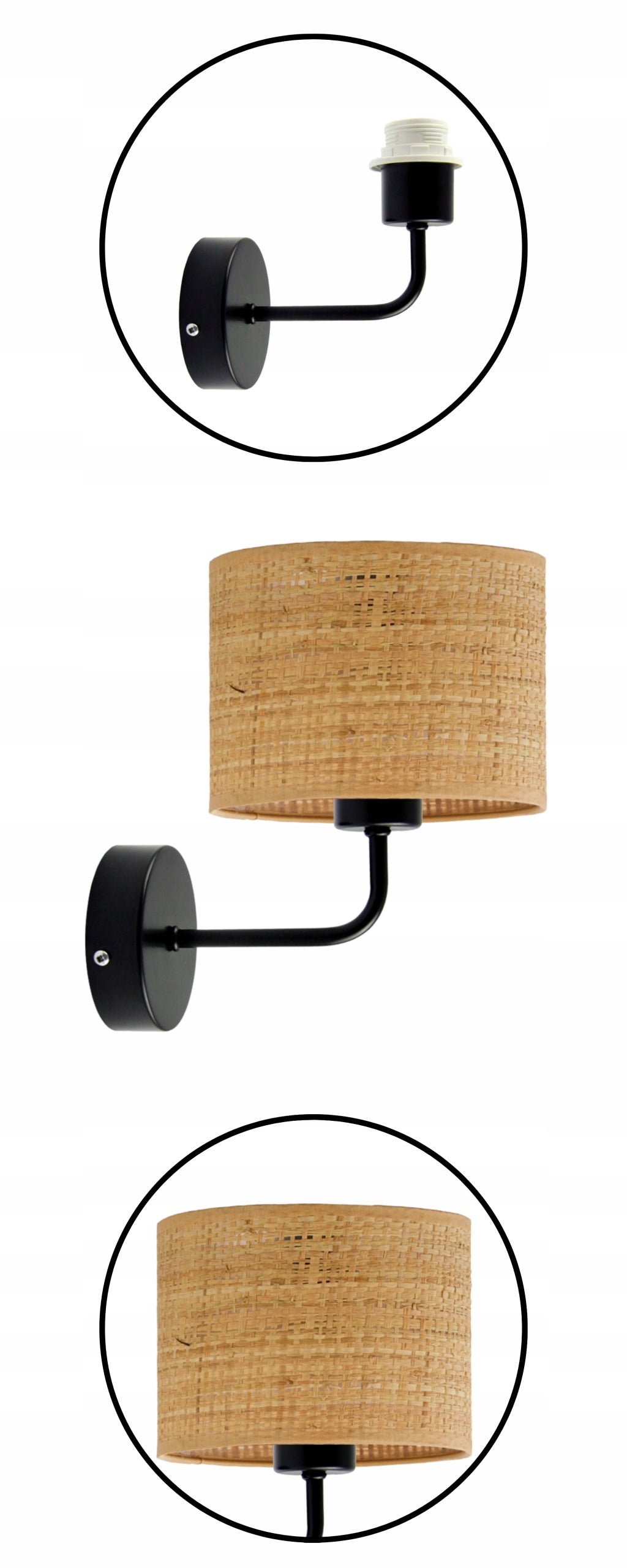 Wall Lamp Rattan Boho Lampshade LED E27 Modern Manufacturer code 573286-4-264