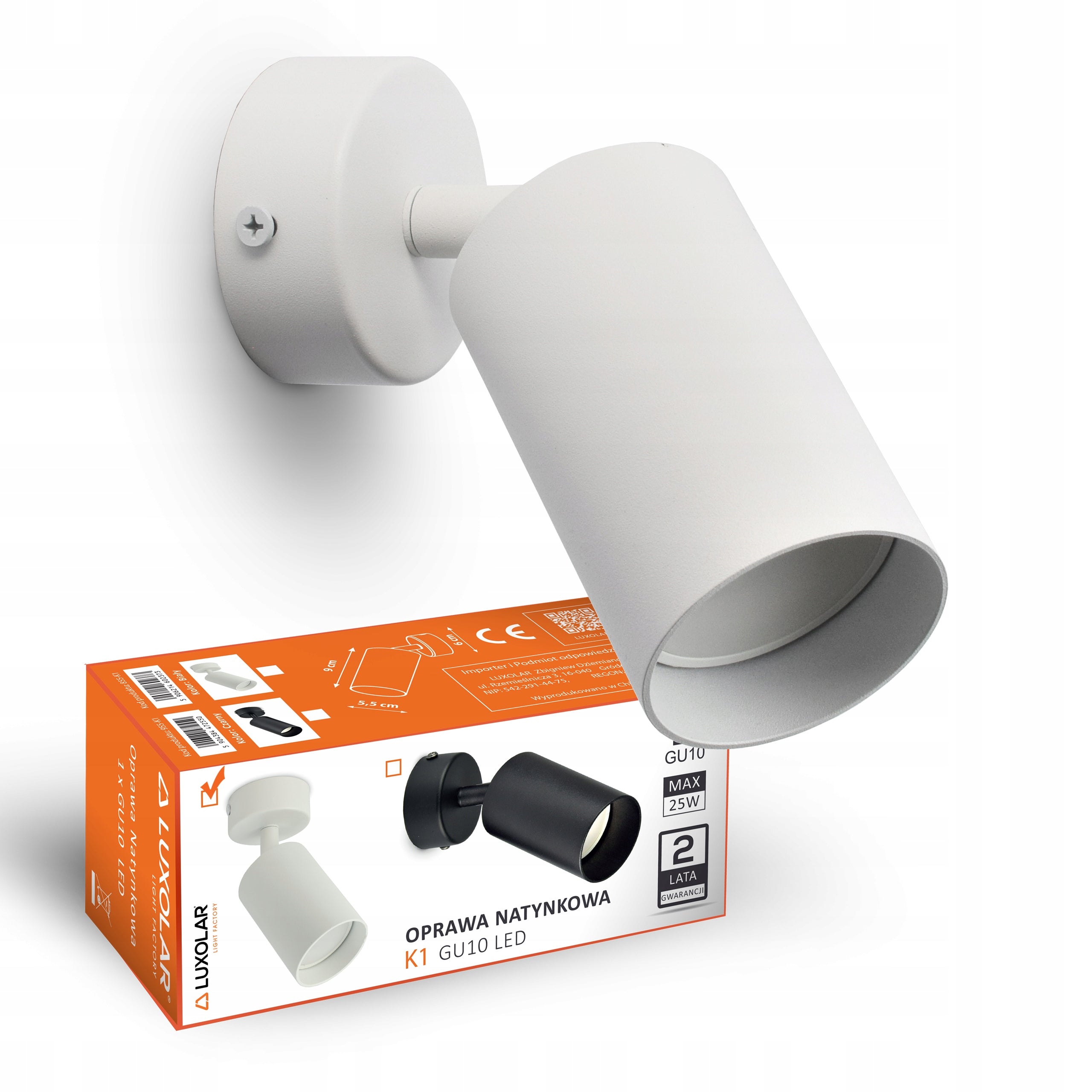 Wall Lamp Tuba Metal SPOT LED GU10 White 25W Moving Halogen Packaging status original