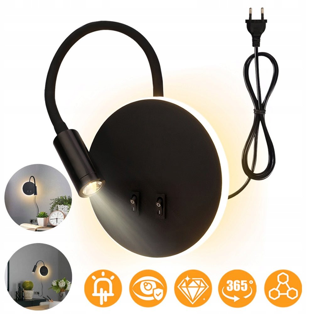 Wall Lamp at the Bed, Reading Lamp Wall Mounted and Cable Mounted
