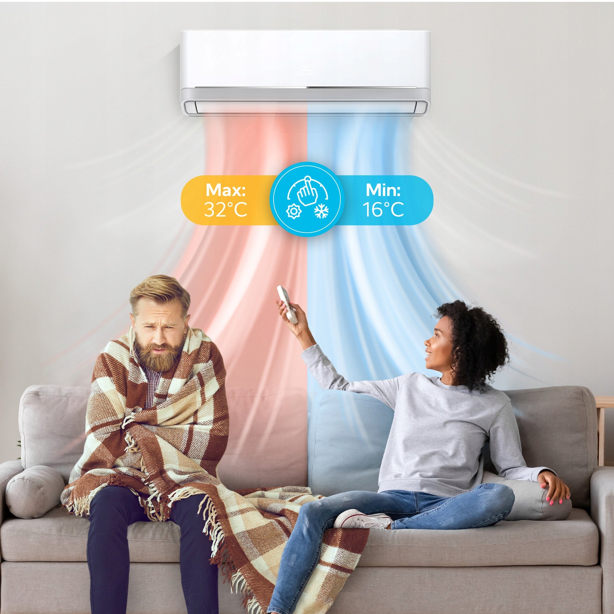 Wall Mounted Air Conditioner 3,5 kW 45m² WiFi Home Air Conditioning Heating Brand no brand