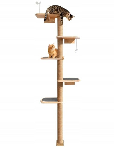 Wall Scratcher for Cat 210cm 5 Levels Wall Mount Brown