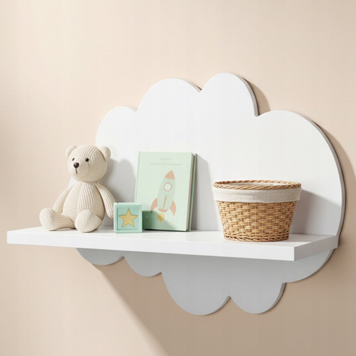 Wall Shelf Cloud White Color Packaging status original