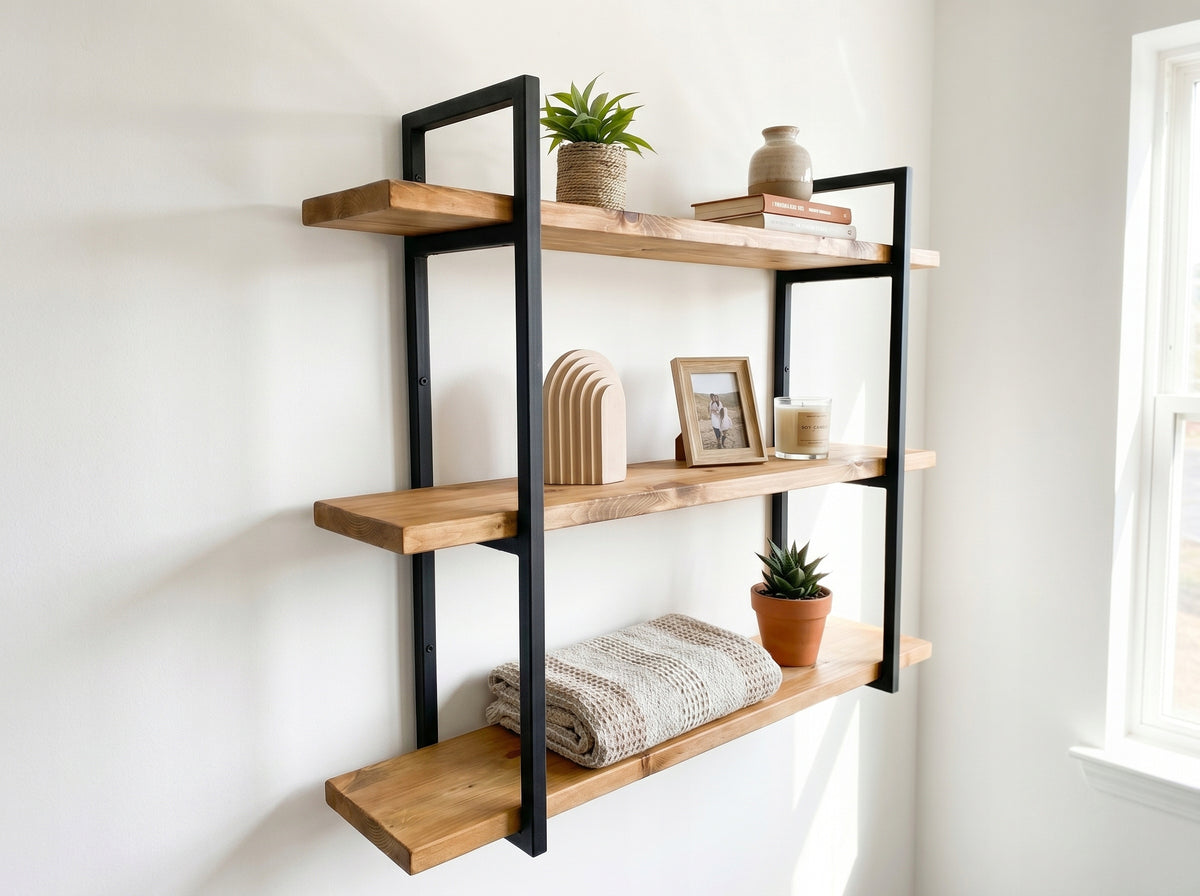 Wall Shelf Hanging Bookcase Loft Industrial 3 Tier Metal 90cm Manufacturer code 1