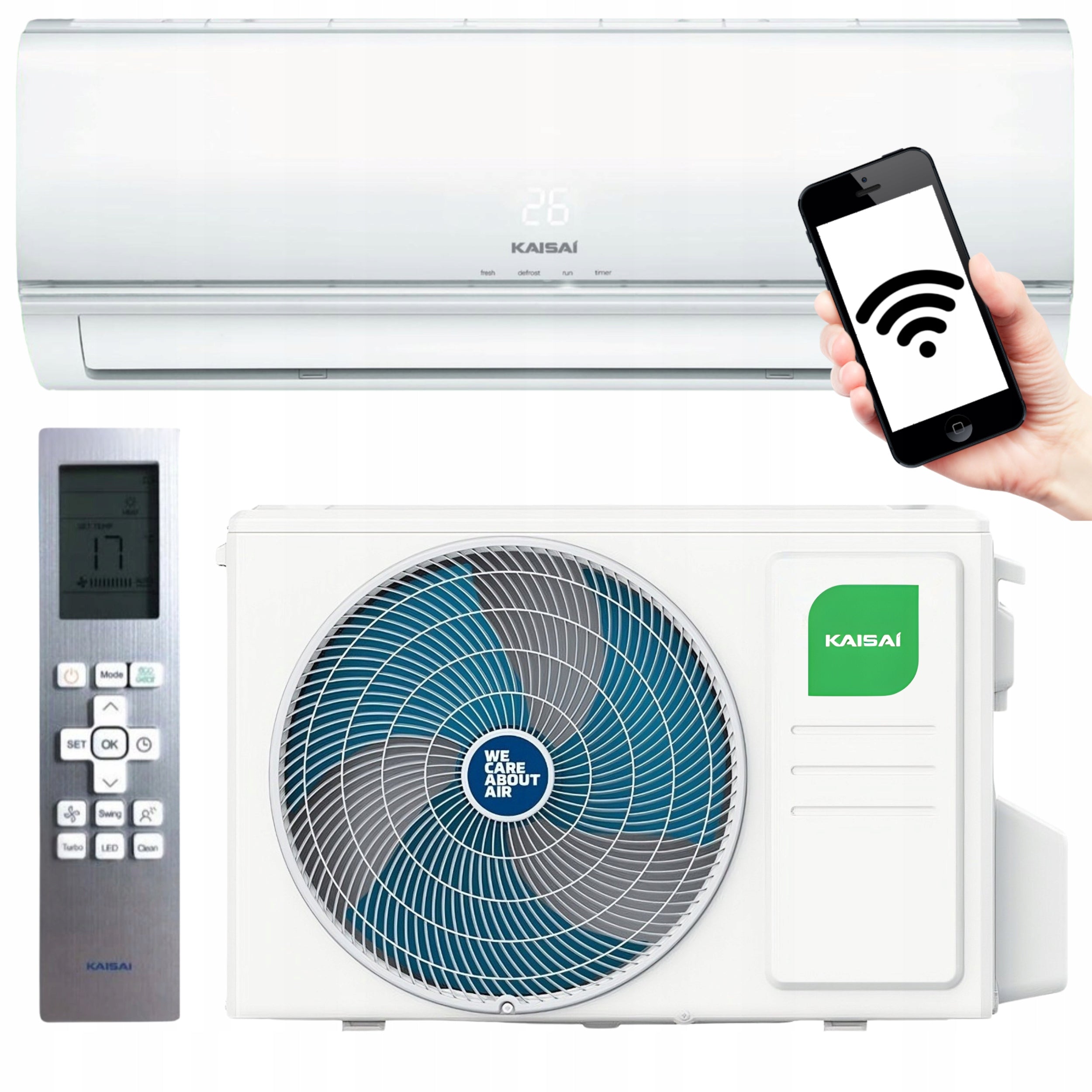 Wall air conditioner KAISAI ECO 3,5kW WIFI 2025 for cooling heating Manufacturer code KEX-12KTH2O KEX-12KTH2I