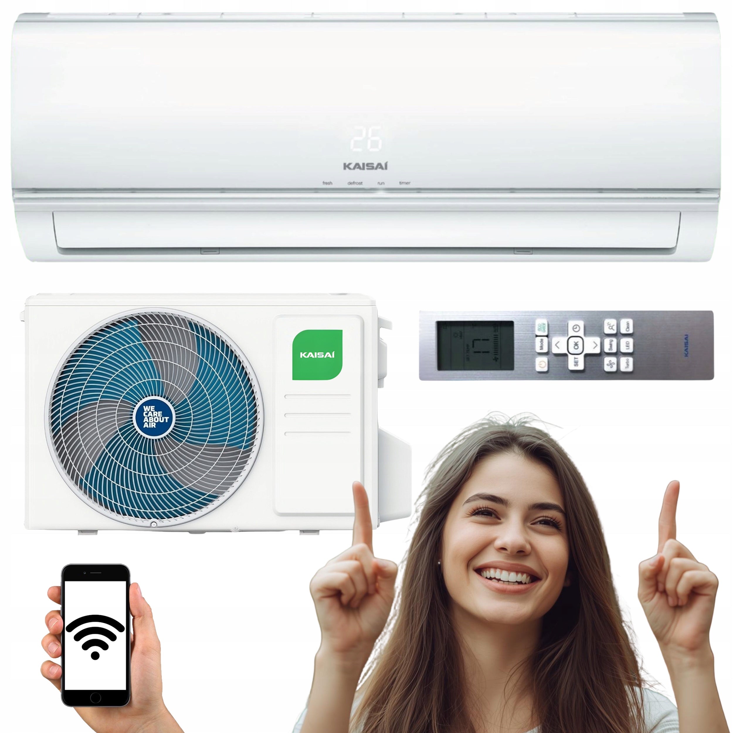 Wall air conditioner KAISAI ECO 3,5kW WIFI heating cooling heater Packaging status original