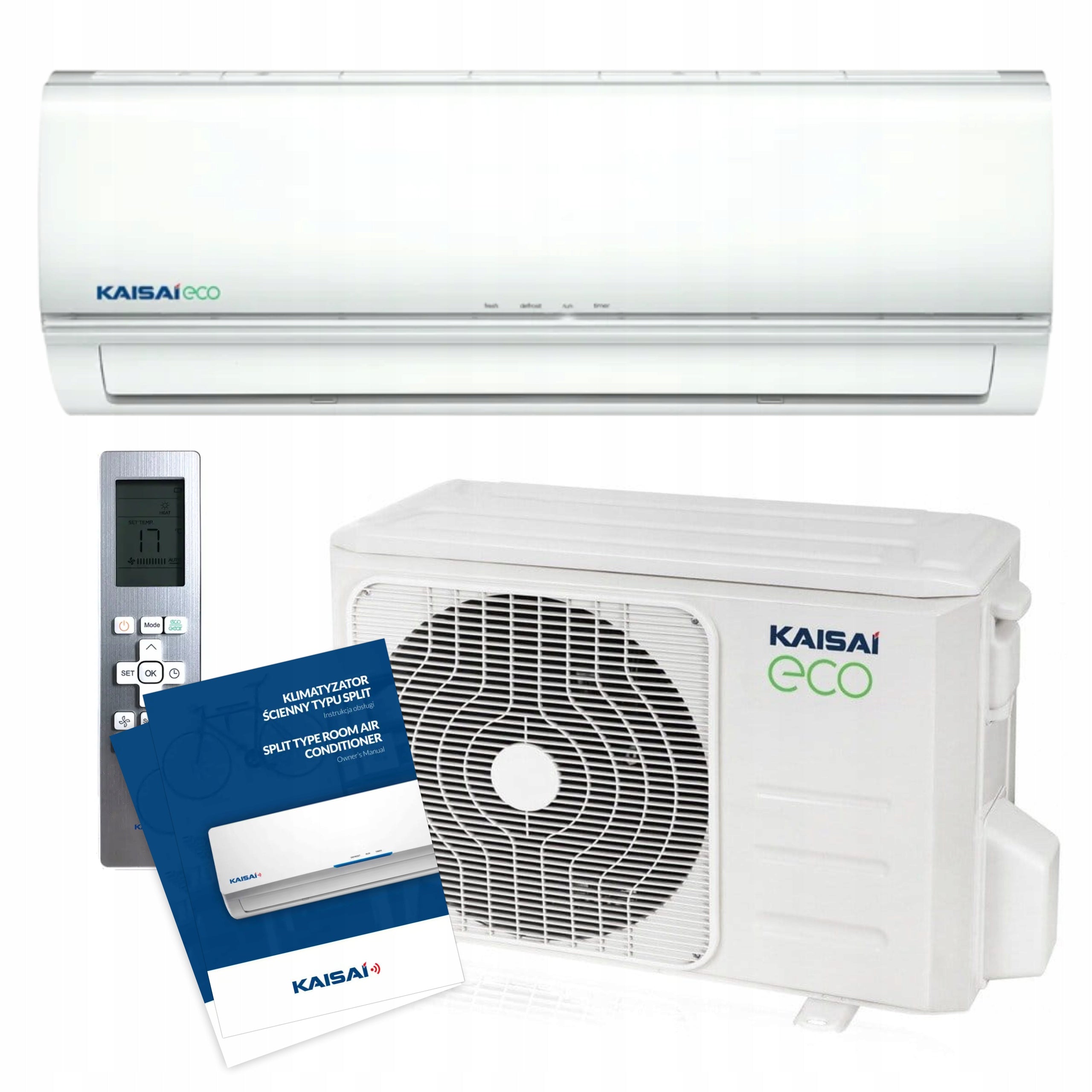 Wall air conditioner KAISAI ECO Split 3,5kW 40m2 for home office air conditioning