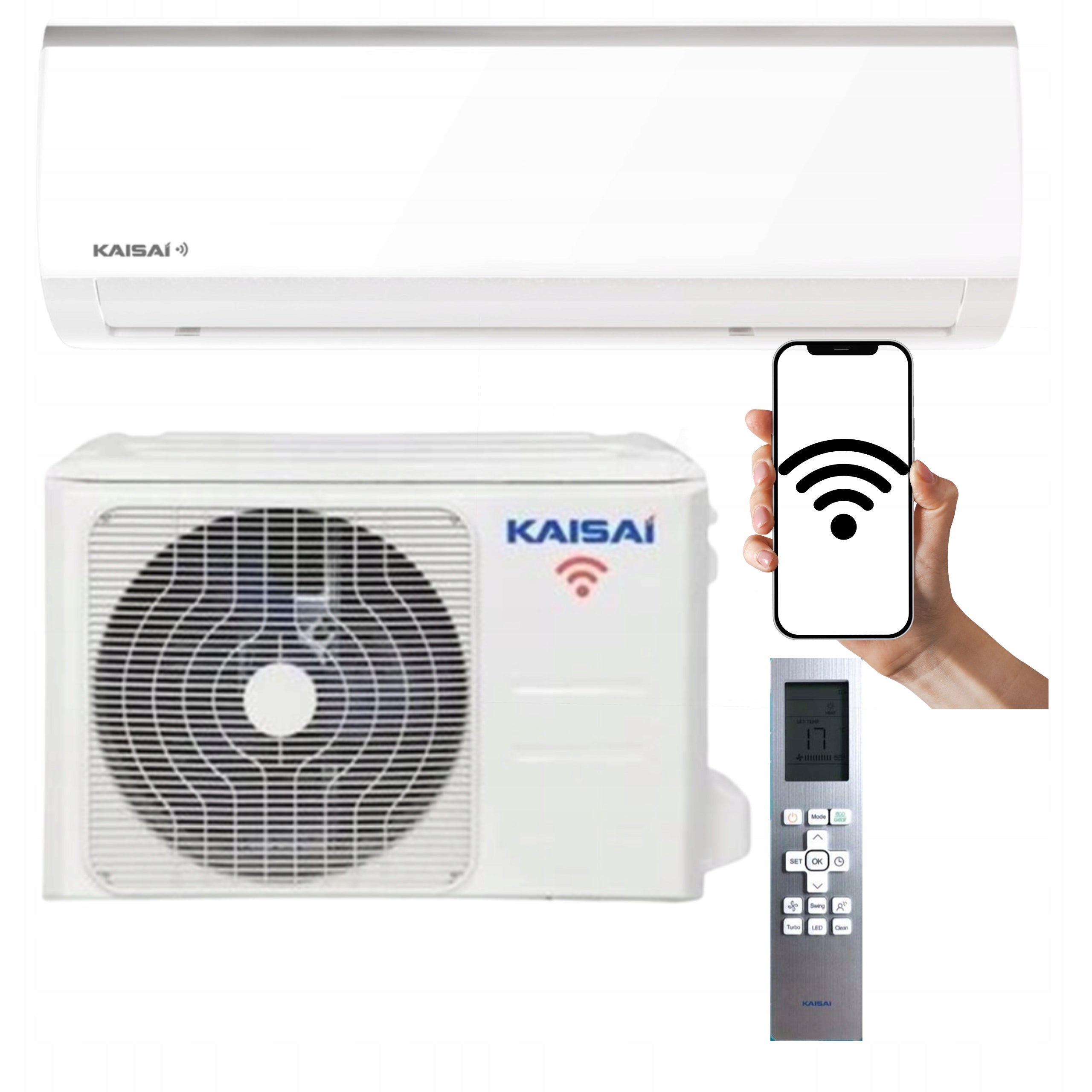 Wall air conditioner KAISAI FLY 2,6kW 30m2 WIFI HEATING FUNCTION FOR HOME