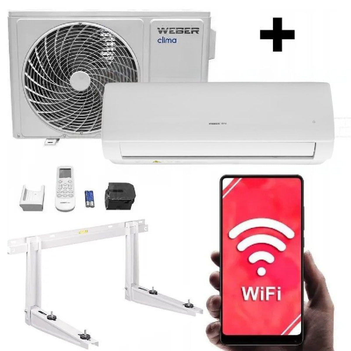 Wall air conditioner WEBER CLIMA Q 3,4 kW + 4D + WiFi + Bracket