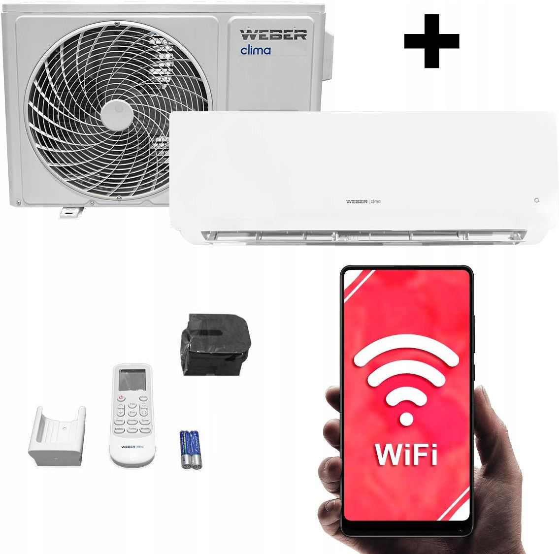 Wall air conditioner WEBER CLIMA Q 3,4 kW + 4D + WiFi