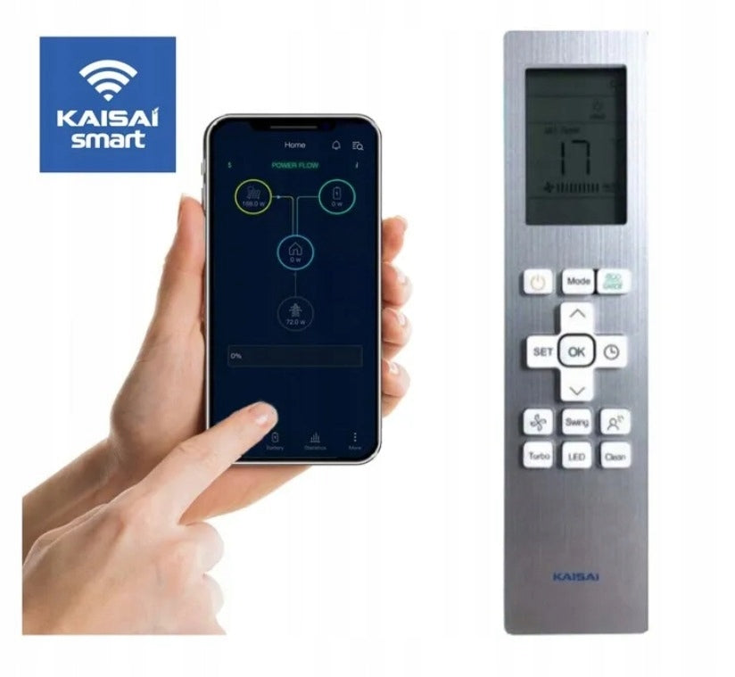 Wall air conditioning KAISAI ECO 5,3kW 50m2 WIFI EFFICIENT 2025 HEATER Control with the remote control