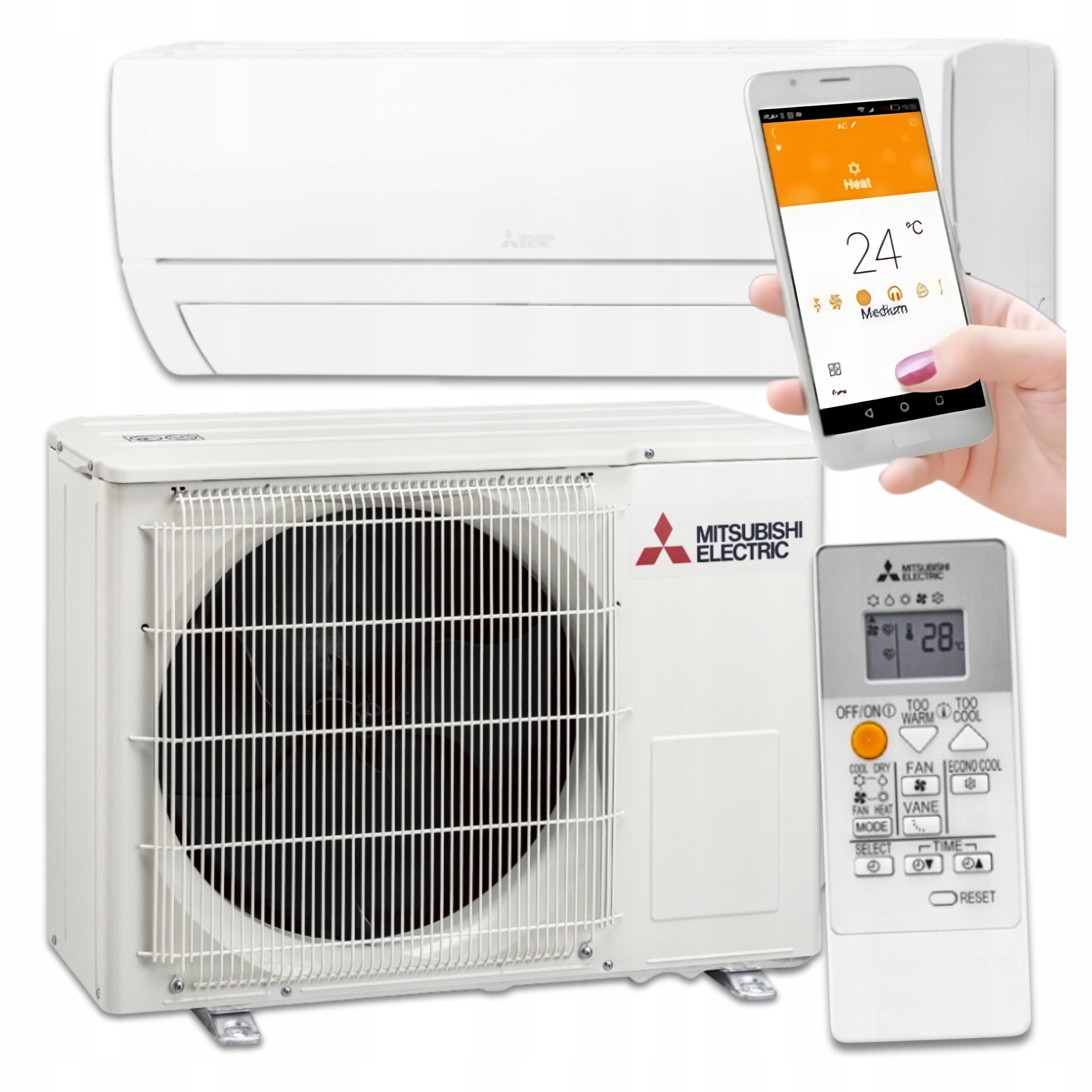 Wall air conditioning MITSUBISHI HR35 3,4kW 40m2 WIFI EFFICIENT AIR CONDITIONING